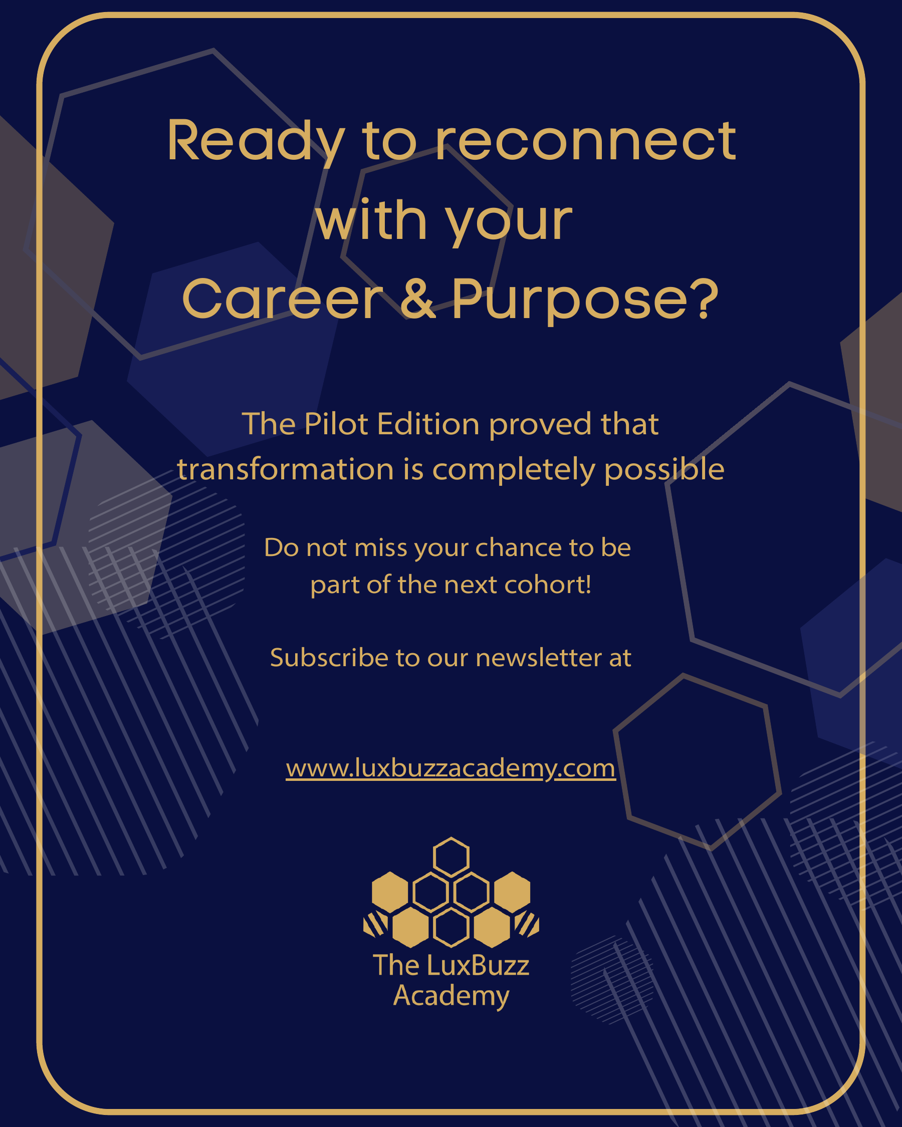 Pilot impact report: invitation to reconnect with career and purpose